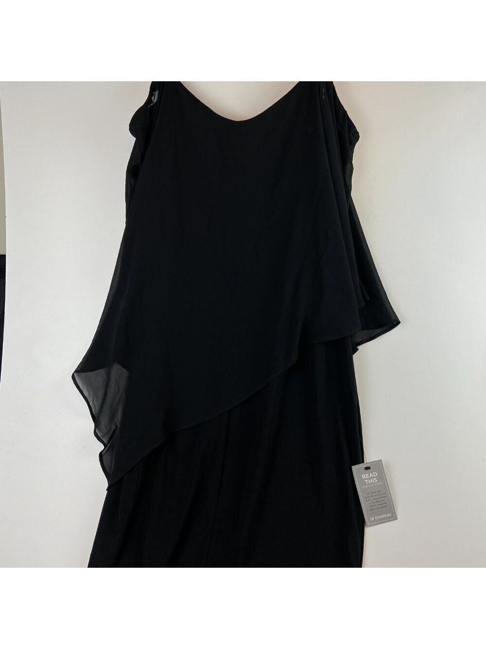Le Chateau Women Chiffon Off-the-Shoulder Cape Dress XXL - Picture 9 of 9
